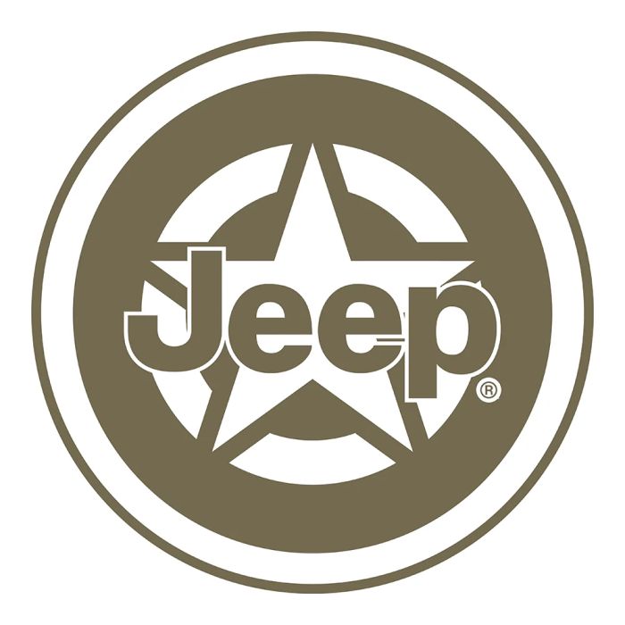 Sticker - Jeep Star Green and White - Round