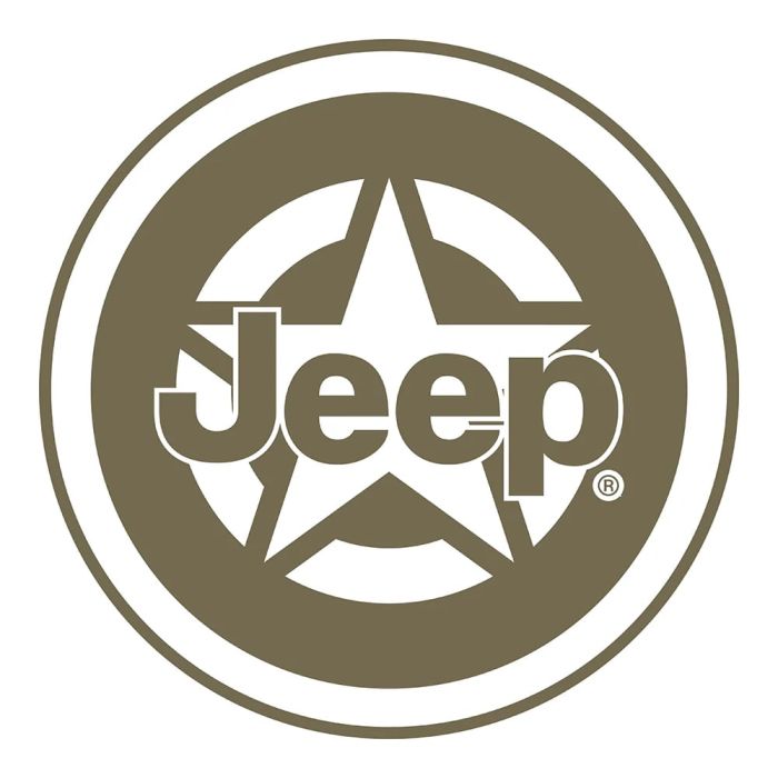 Sticker - Jeep Star Green and White - Round