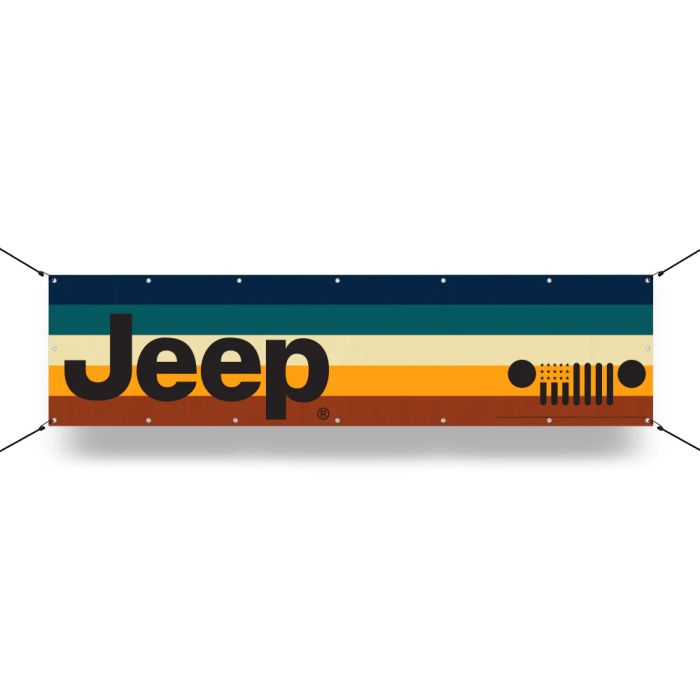 Banner - Jeep Vintage Stripes 12in x 48in