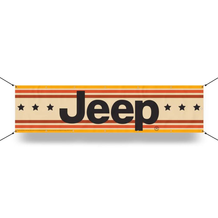 Banner - Jeep Vintage Stripes with Stars 12in x 48in