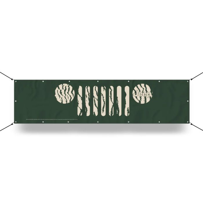 Banner - Jeep Grille with Zebra Print 12in x 48in