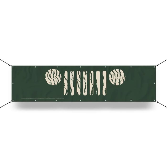 Banner - Jeep Grille with Zebra Print 24in x 96in