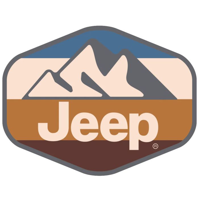 Sticker - Jeep Mountain Hex- Khaki