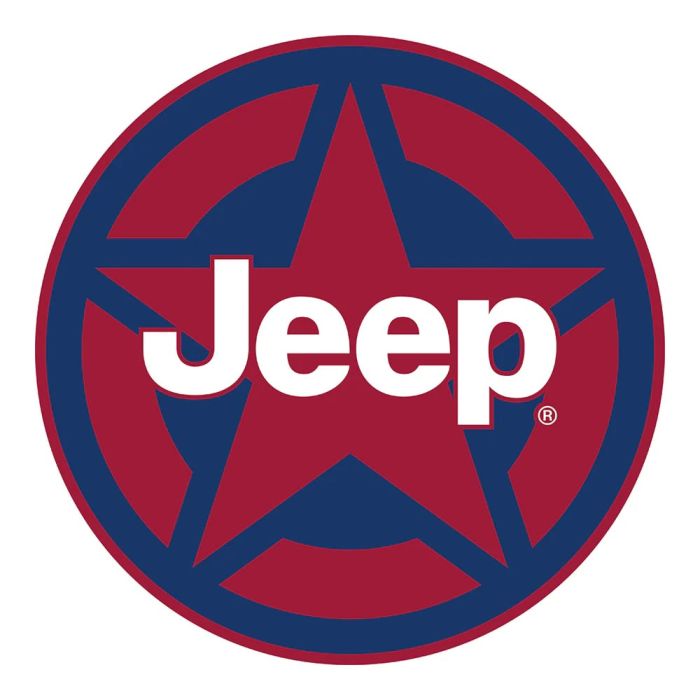 Sticker - Jeep Star Red and Blue - Round