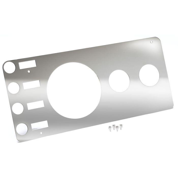 Kentrol  Stainless Steel Gauge Cover (w/o Radio Cutout) for 77-86 Jeep CJ
