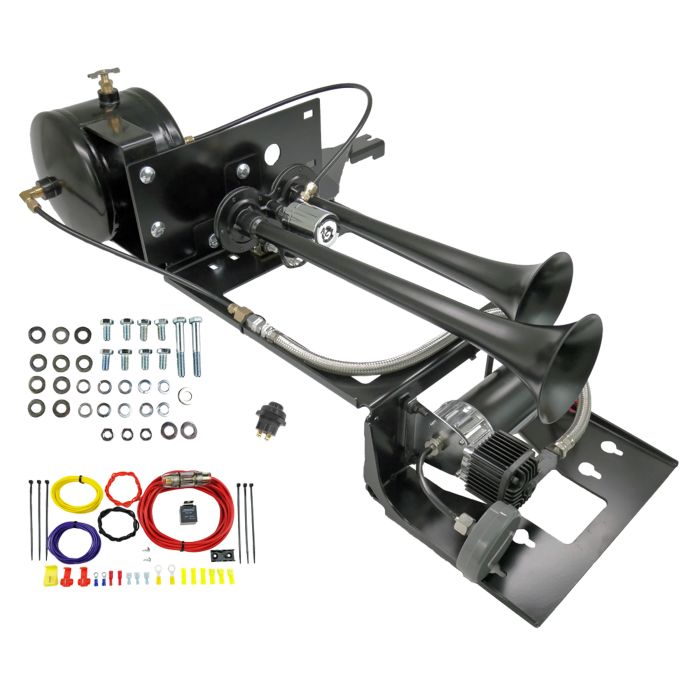 Kleinn Air Horns TJ102 Trail Blaster Dual Air Horn Kit for 97-06 Jeep Wrangler TJ & Wrangler Unlimited LJ