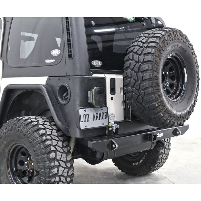 LoD Offroad JBC9621 Destroyer Expedition Series Rear Bumper w/ Tire Carrier for 87-06 Jeep Wrangler YJ, TJ, & Unlimited