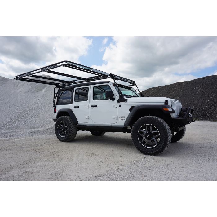LoD Offroad JSR0791 Destroyer Sliding Roof Rack Kit  for 07-22 Jeep Wrangler JK & JL Unlimited 4-Door with the Destroyer Base Rack