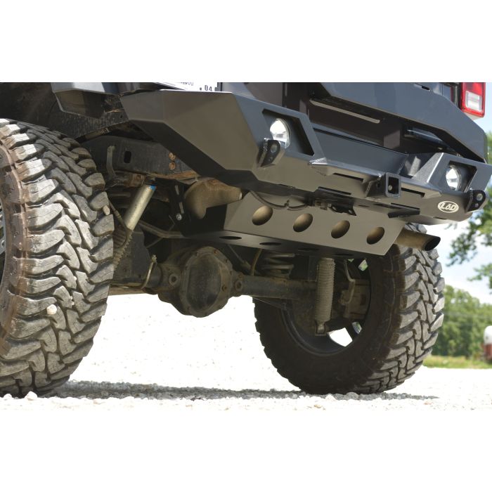 LoD Offroad JSP0721 Destroyer Rear Muffler Skid Plate for 07-18 Jeep Wrangler JK 