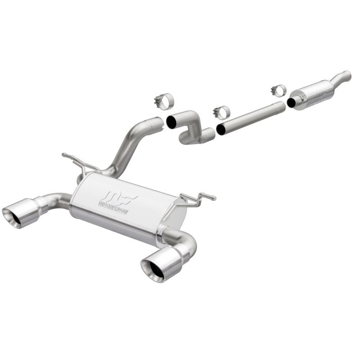Magnaflow 19416 Street Series Stainless Steel Dual Exit Cat Back Exhaust System in Stainless Steel  for 18-21 Jeep Wrangler JL with 3.6L
