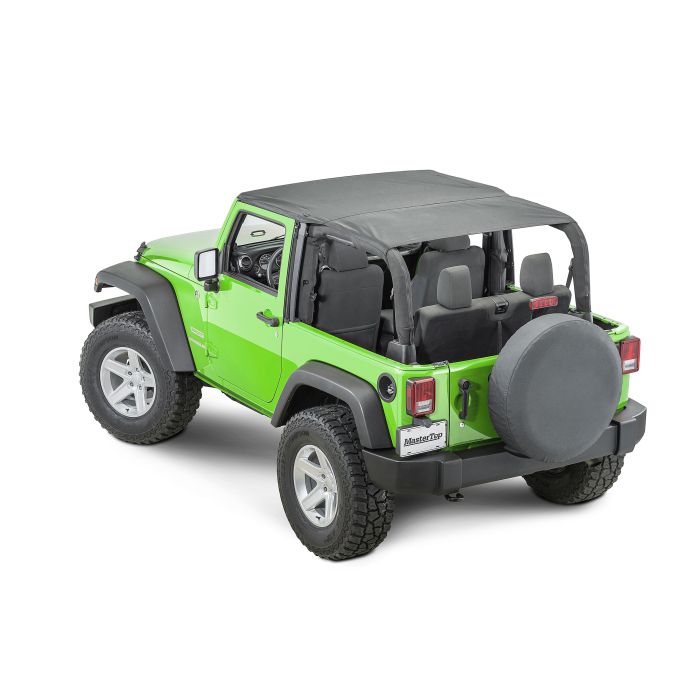 MasterTop 14310335 Bimini Top Plus w/ Header in Black Diamond for 07-18  Jeep Wrangler JK 2-Door