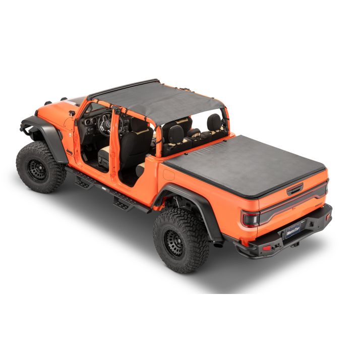 Bimini Top Plus, 2020-current Jeep JT Gladiator 4Dr, Black Diamond Inc. Channel