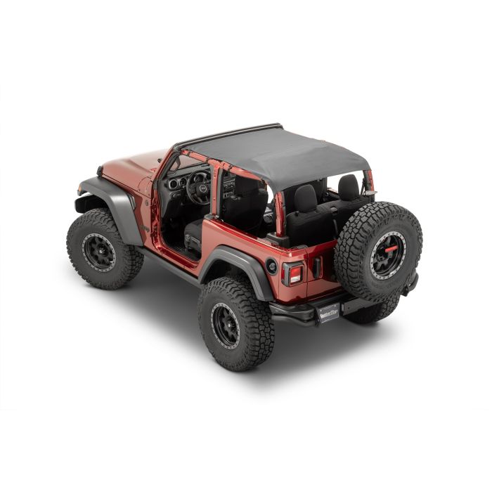 Bimini Top Plus , 2018-current Jeep JL Wrangler 2Dr, Black Diamond Inc Channel..