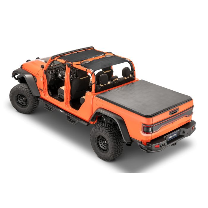 ShadeMaker Freedom Mesh Bimini Top Plus, 2020-Current JT Jeep Gladiator 4 Dr, Black..