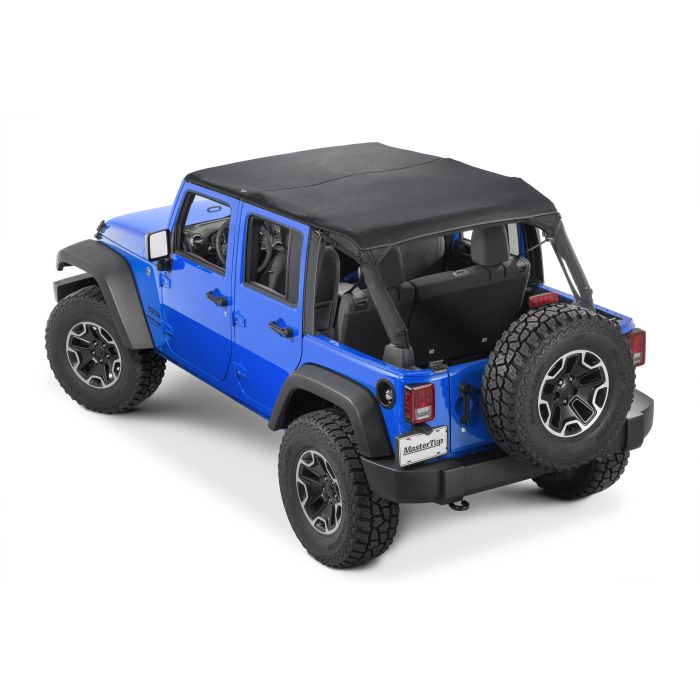 MasterTop  Cable Style Bimini Top Plus in MasterTwill® Fabric for 07-18 Jeep Wrangler JK Unlimited 4-Door