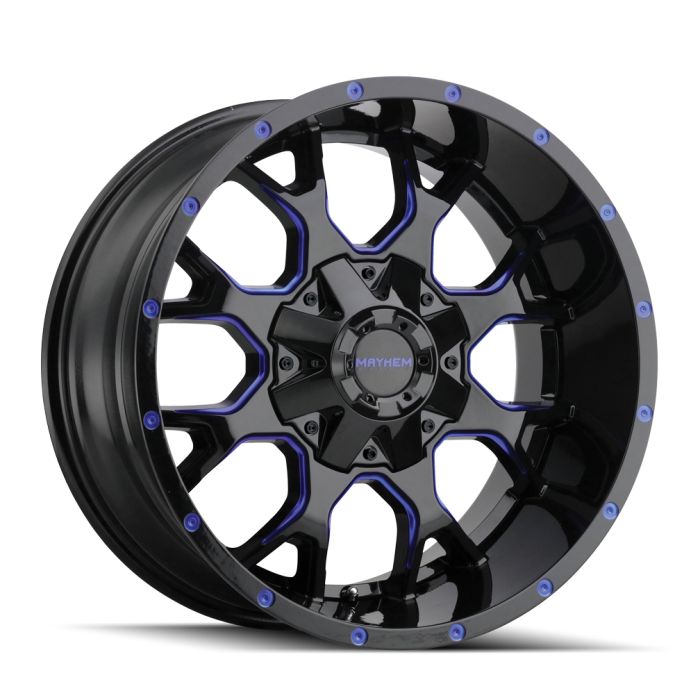 MAYHEM WARRIOR 8015 BLACK W/ PRISM BLUE 20X9 5-127/5-139.7 0MM 87MM