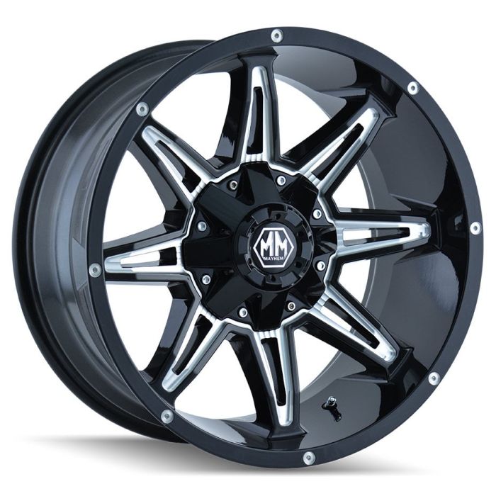 MAYHEM RAMPAGE 8090 BLACK/MILLED SPOKES 18X9 5-114.3/5-127 -12MM 87MM