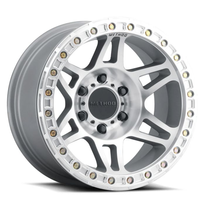 MR106 Beadlock, 17x9, -44mm Offset, 5x5, 71.5mm Centerbore, Machined - Clear Coat, w/ BH-H24125