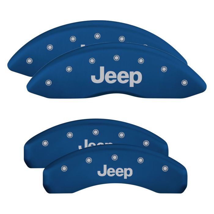 Set Of 4 Caliper Covers, Engraved Front and Rear: JEEPBlue Powder Coat Finish, Silver Characters 2011-2011 Jeep Grand Cherokee