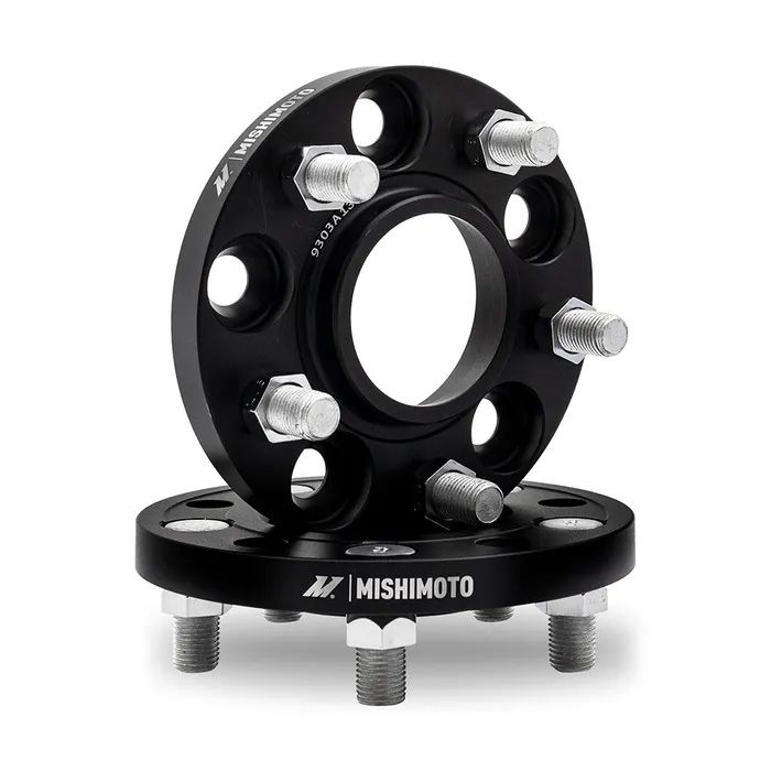 Mishimoto Wheel Spacers, 5x114.3, 64.1 CB, M14x1.5, 15mm, BK