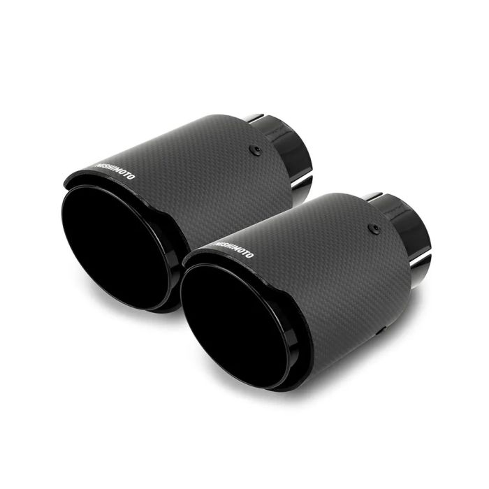 Mishimoto MMEXH-TIP-CFD25BK Carbon Fiber Dual Exhaust Tips with 2.5" Inlet in Black
