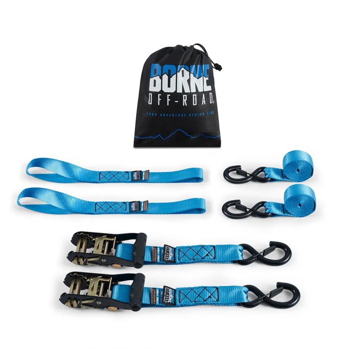 Heavy-Duty Ratchet Tie-Down Kit (2-Pack), Blue