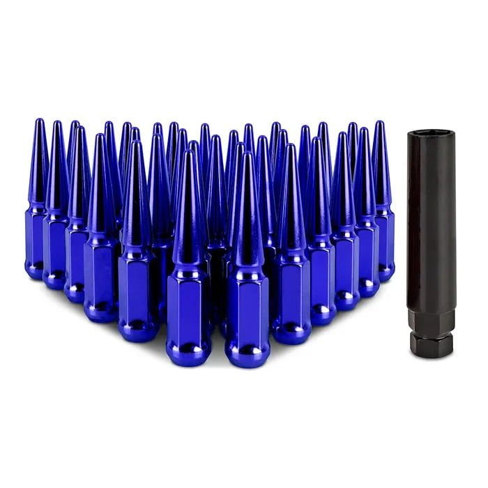 Mishimoto Steel Spiked Lug Nuts M14 x 1.5, 32pc Set, Blue