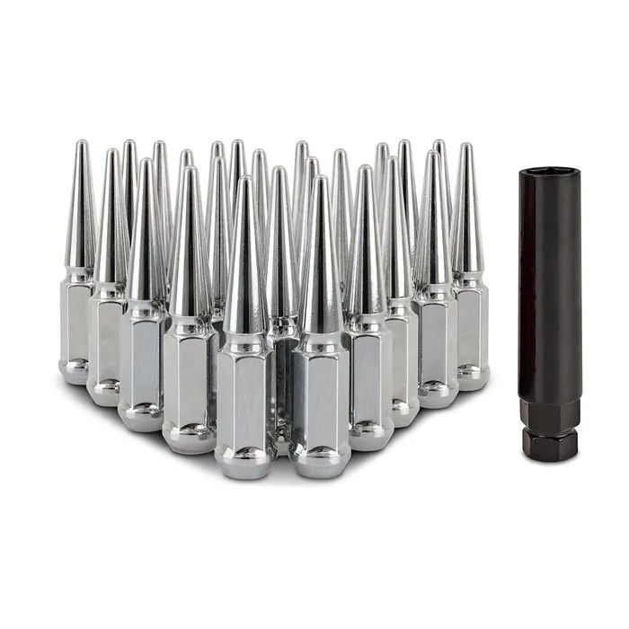 Mishimoto Steel Spiked Lug Nuts M14 x 1.5, 24pc Set, Chrome
