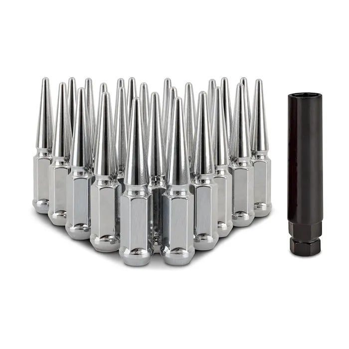 Mishimoto Steel Spiked Lug Nuts M14 x 1.5, 24pc Set, Chrome