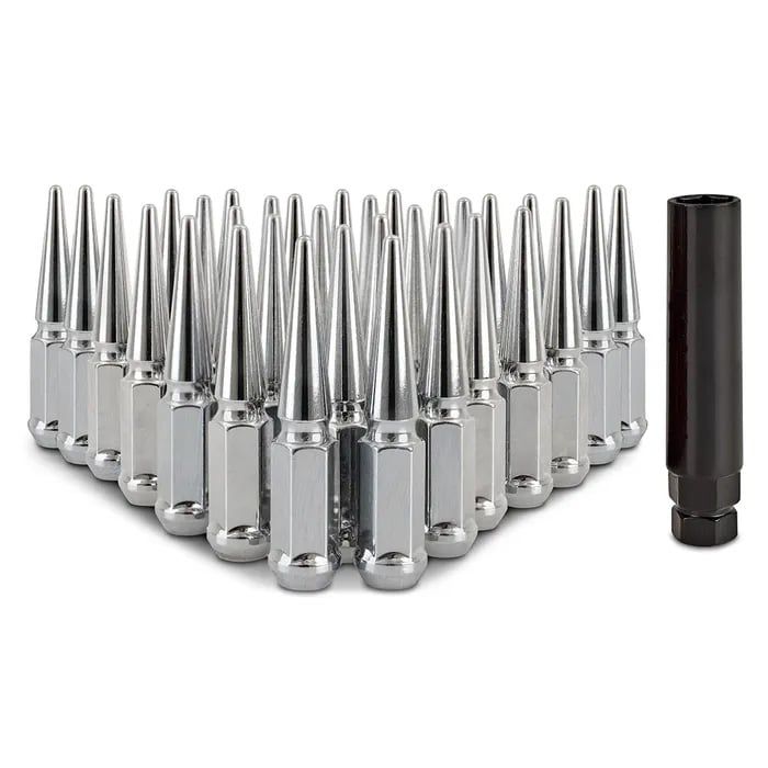 Mishimoto Steel Spiked Lug Nuts M14 x 1.5, 32pc Set, Chrome