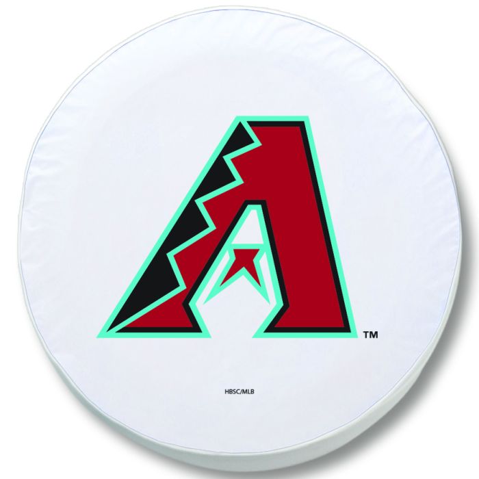 Arizona Diamondbacks Tire Cover - Size A (34"x8") on White Vinyl