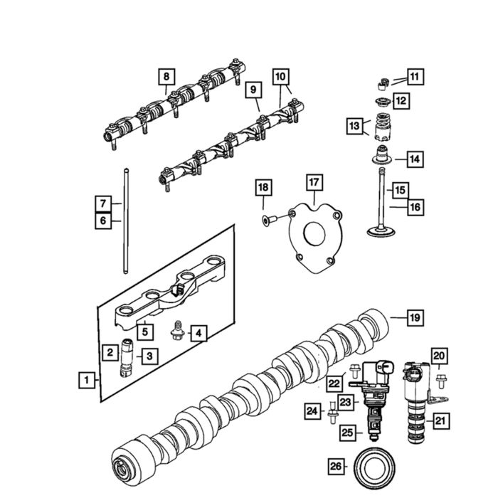Mopar 53022372AA Engine Camshaft for 09-23 Jeep Grand Cherokee WK,WK2, & L & 09-10 Commander XK with 5.7L V8 - Gas Engine