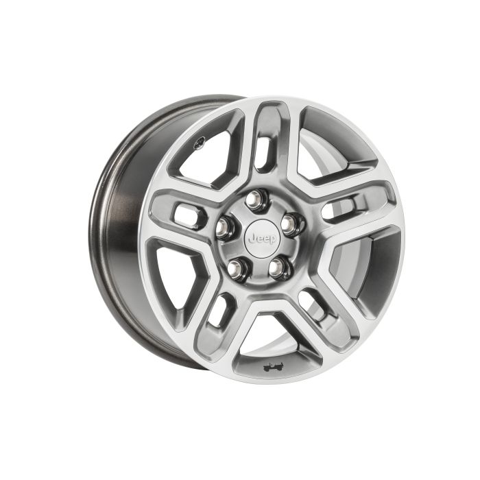 Mopar 77072494AB Slotted Off-Road Wheel in Satin Carbon Finish for 07-20 Jeep Wrangler JL, JK & Gladiator JT