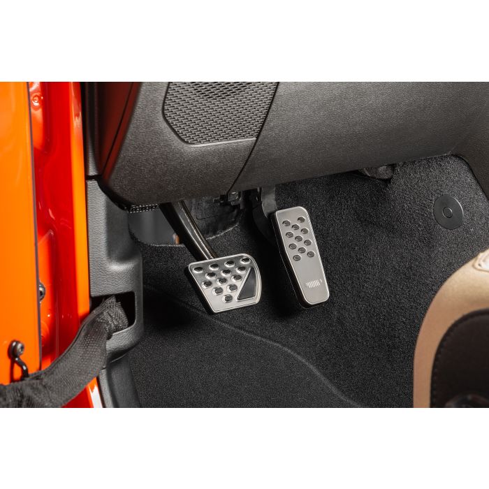 Mopar 82215335 Brushed Pedal Pads for 18-20 Jeep Wrangler JL & Gladiator JT with Automatic Transmission