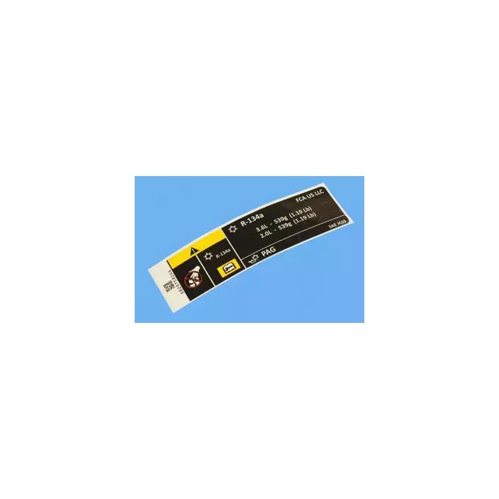 Mopar 6GP10CA1AB Air Conditioning System Label for 18-21 Jeep Wrangler JL & Gladiator JT