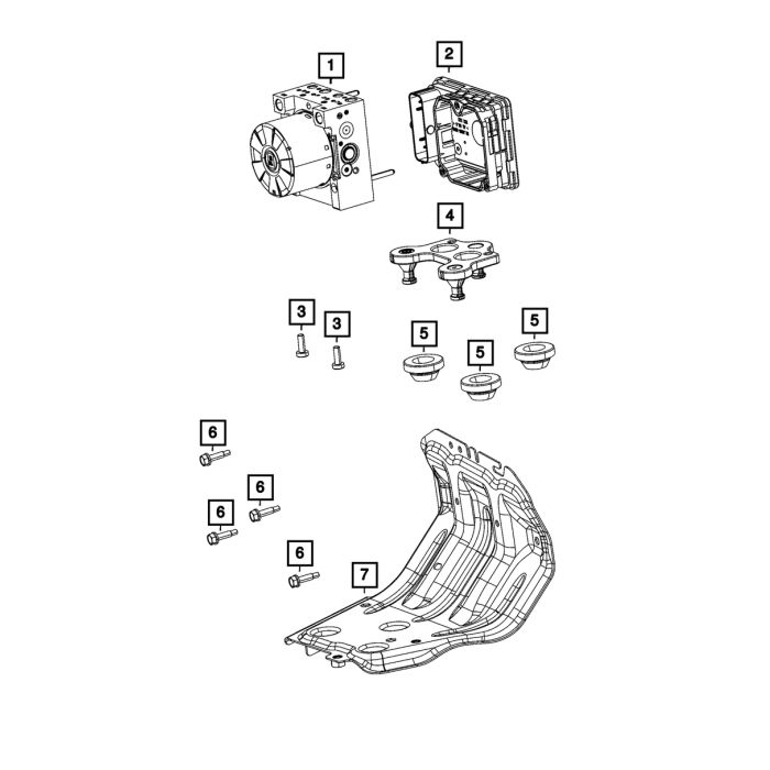 Mopar 68438390AA Anti-Lock Brake Control Unit  for 18-23 Jeep Wrangler JL 