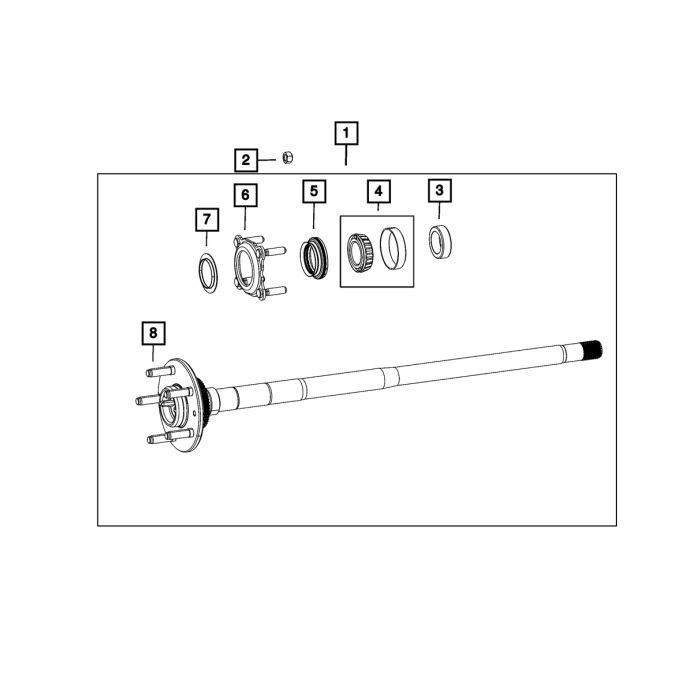 Mopar 68474263AA Driver Side Rear Axle Shaft for 21-26 Jeep Wrangler JL & 20-26 Gladiator JT