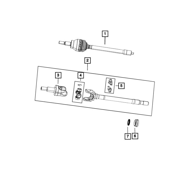 Mopar 68477013AA Driver Side Axle Shaft  for 20-25 Jeep Wrangler & 20-24 Gladiator JT 