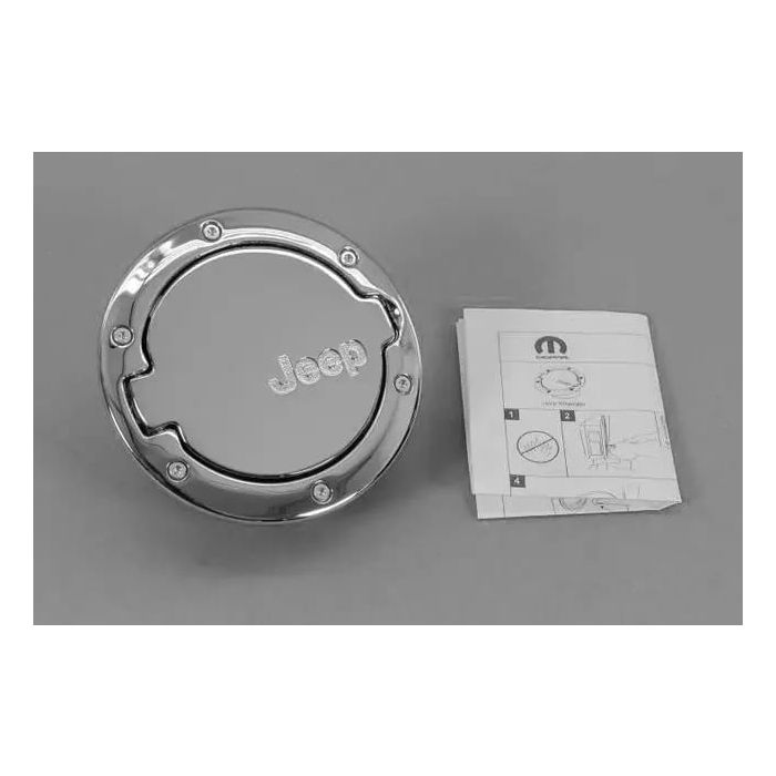 Mopar  Fuel Fill Door in Chrome for 13-18 Jeep Wrangler JK 3.6L V6