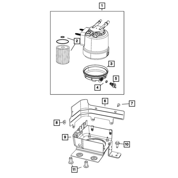 Mopar 68436631AA Fuel/Water Separator Filter Kit for 19-22  Jeep Wrangler & Gladiator JT with 3.0L V6 - Diesel