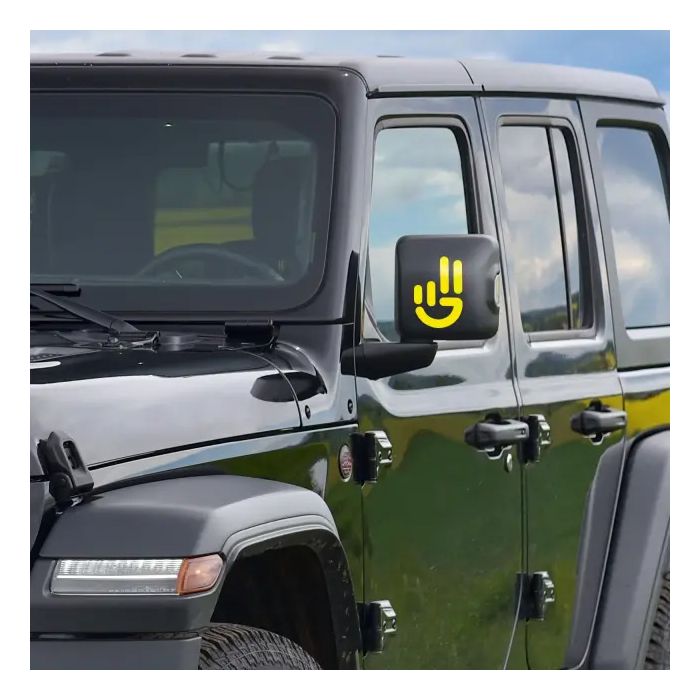 Mopar 68663232AA Jeep Wave Smile Hand Graphic in Yellow for 01-24 Jeep Wrangler TJ, JK, JL, & Gladiator JT