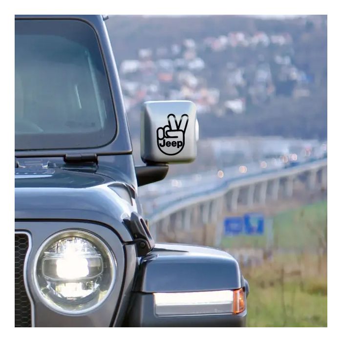 Mopar  Jeep Wave Outline Hand Graphic for 01-24 Jeep Wrangler TJ, JK, JL, & Gladiator JT