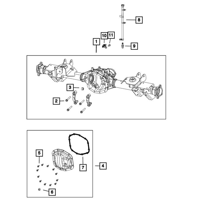 Mopar 68475246AA Rear Axle Housing for 20-25 Jeep Gladiator JT Mojave & 20-24 Mojave X, Rubicon, & Rubicon X