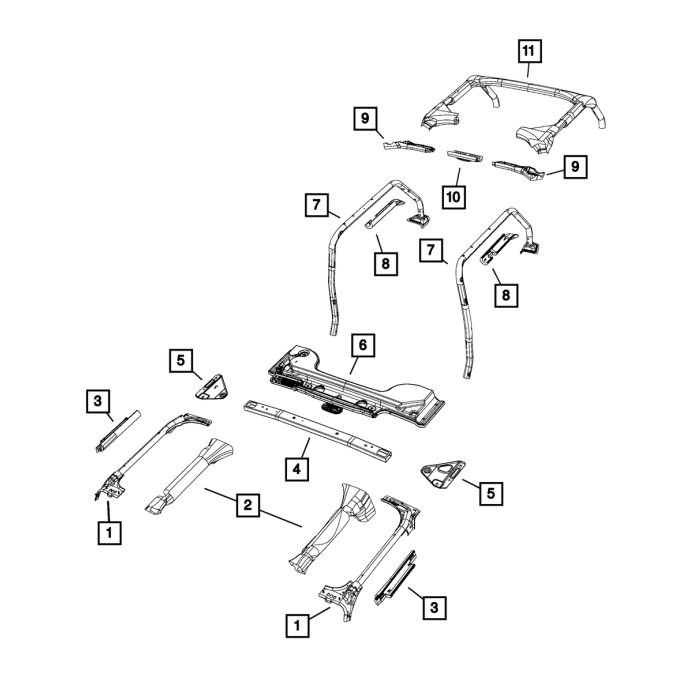 Mopar 55395589AE Sport Bar- Component for 07-18 Jeep Wrangler JK