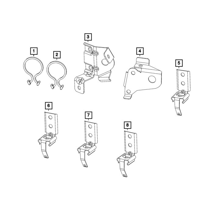 Mopar 5148041AA Tie Strap- Right for 24-26 Jeep Wrangler JL, 20-22 Grand Cherokee WK, & 2021 Gladiator JT