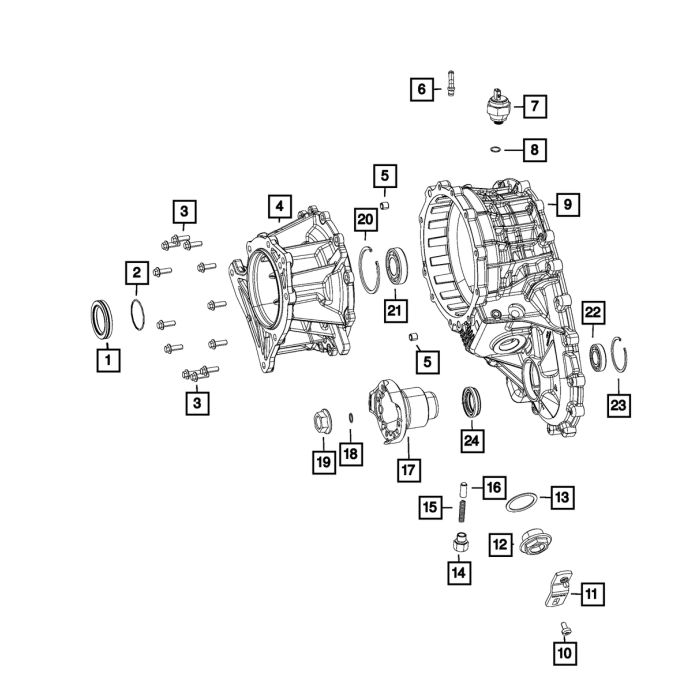 Mopar 68384503AA Transfer Case Extension for 18-26 Jeep Wrangler JL & Gladiator JT