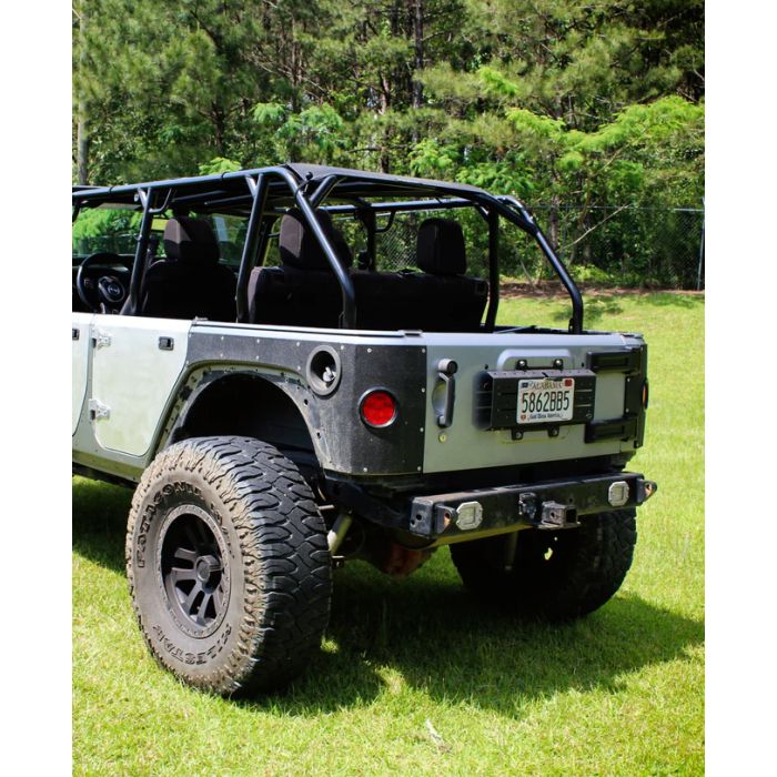 Motobilt MB3056 Aluminum Rear Half Doors for 07-18 Jeep Wrangler JK Unlimited 4-Door