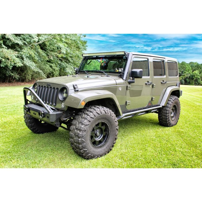 Motobilt MB1158-JKU Frame Mounted Rocker Guards for 07-18 Jeep Wrangler JK Unlimited 4-Door