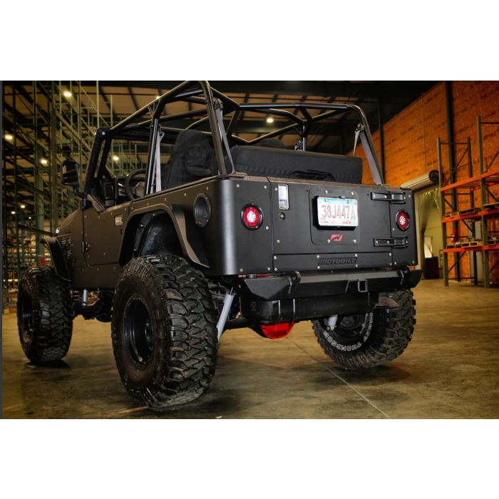Motobilt MB1024 Rear Rock Crawler Bumper with Receiver for 76-06 Jeep CJ-7, Wrangler YJ, TJ, & TJ Unlimited
