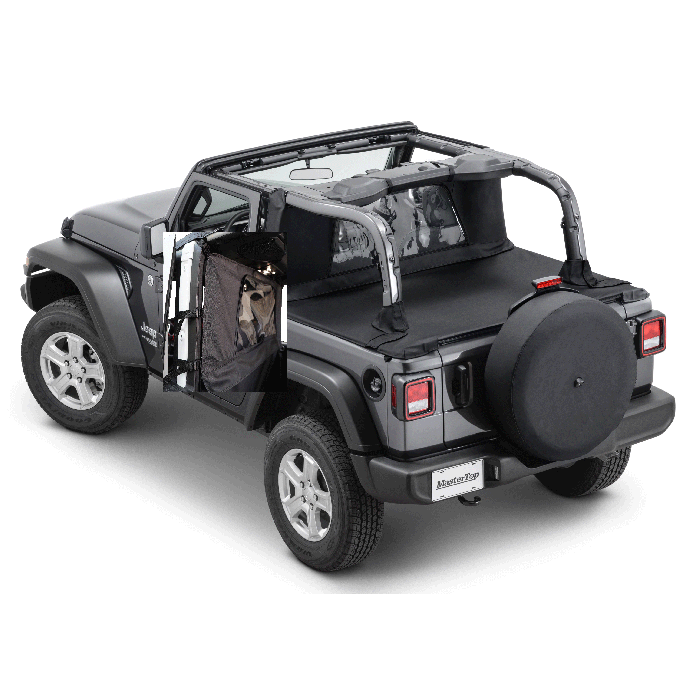 MasterTop  Wind Stopper & Tonneau Cover Combo Kit for 18-23 Jeep Wrangler JL 2-Door